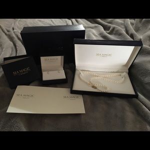 Mikimoto 18” Pearl necklace and earrings